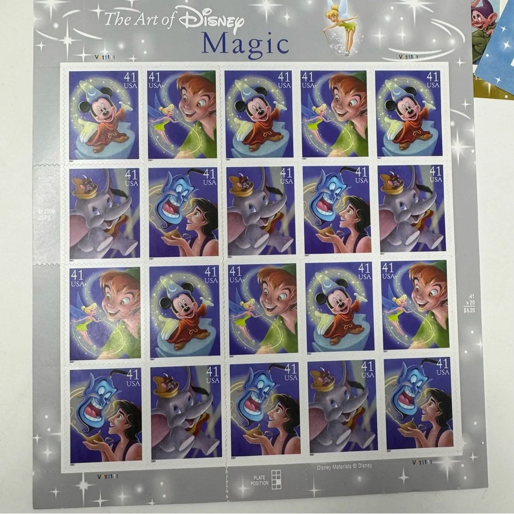 The Art of Disney vintage compete set of US Postage Stamps total of 100 stamps